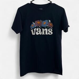 Vans Navy Blue “Bloomed” Floral Logo Graphic Tee